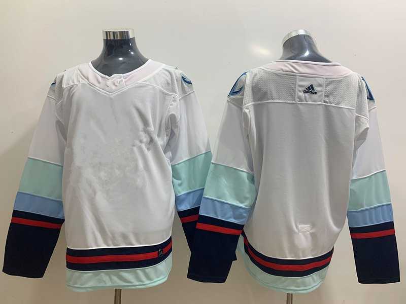 Youth Seattle Kraken Blank Navy White Stitched Adidas NHL Jersey->nhl youth jerseys->NHL Jersey